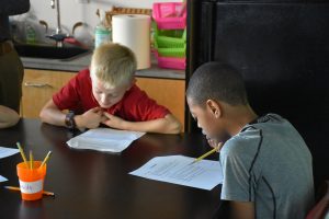 Two students studying