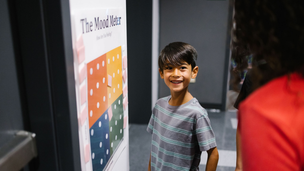 A RULER Mood Meter is used during a movement break