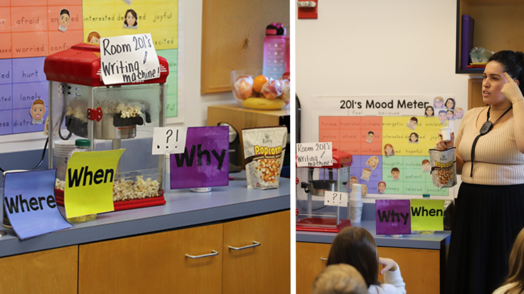 A multisensory classroom activity (a "writing machine") using elements of the Hochman Writing Method
