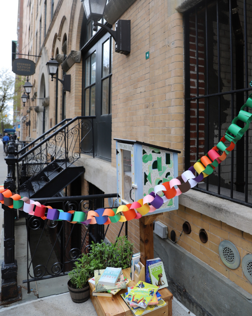 The Little Free Library located outside Stephen Gaynor School on West 89th Street.